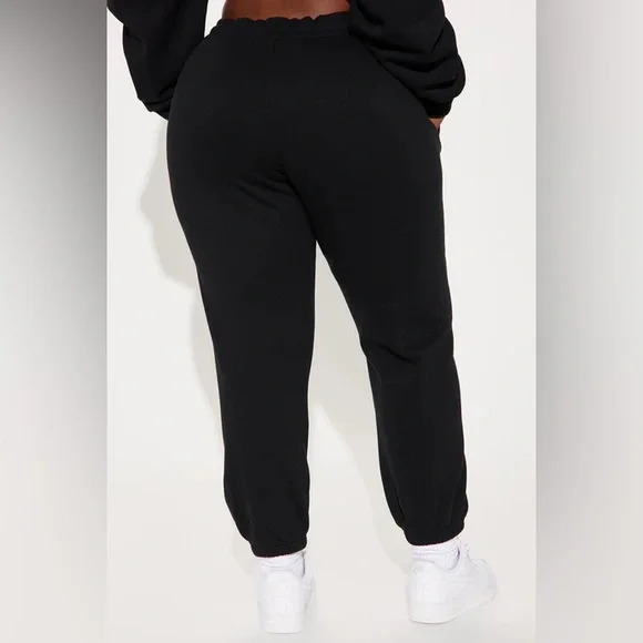 Von Dutch Black Jogger Pants with White Logo Leg Print - Picture 5 of 5